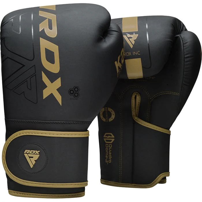 Боксови ръкавици - RDX F6 Kara Boxing Training Gloves Black/Gold - BGR-F6GL